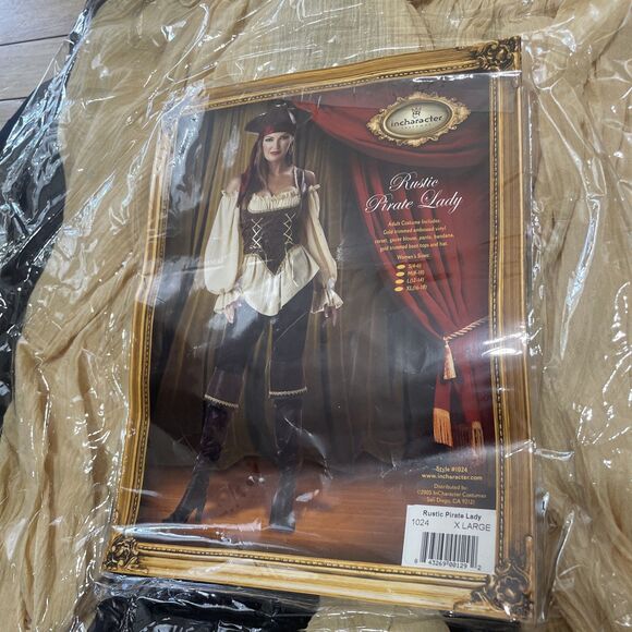 Incharacter Costume Rustic Pirate Lady XL Halloween Boots Stirups and Vest Only - Picture 2 of 16